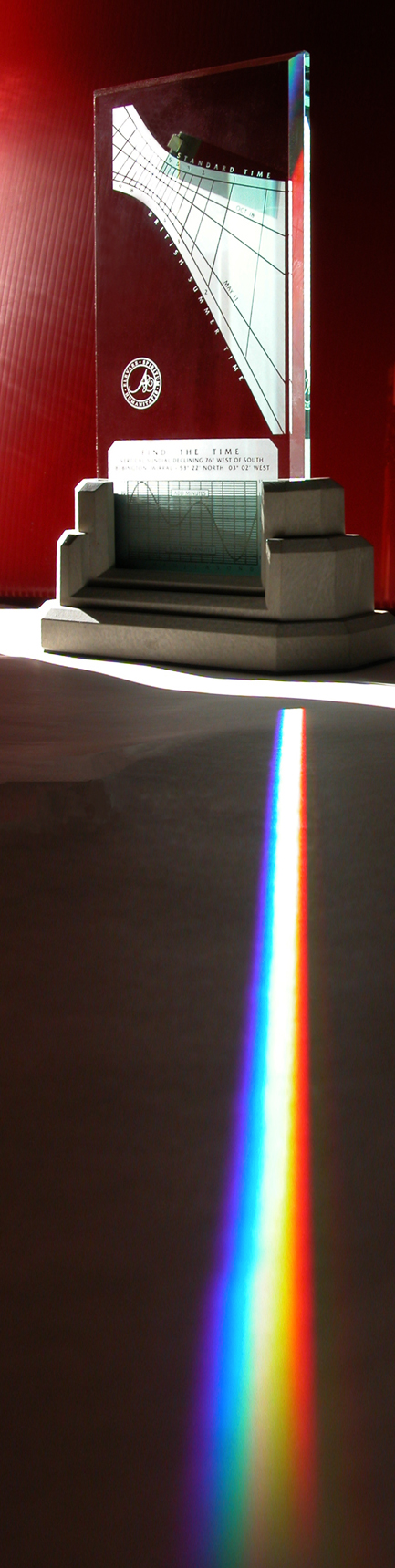 Spectra rainbow anniversary sundial - a modern prism sun clock