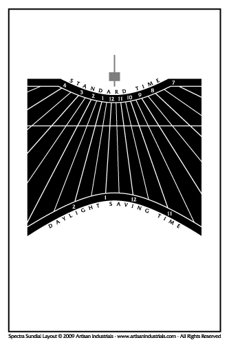 Spectra sundial layout for Brewster, Massachusetts USA