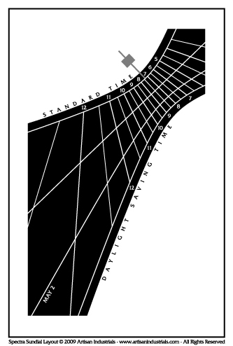 Spectra sundial layout for Greenport, New York USA
