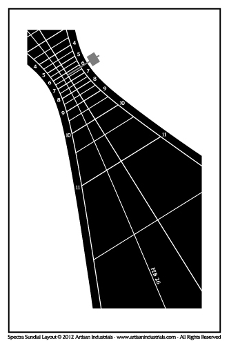 Spectra sundial layout for Innaloo, Western Australia, Australia