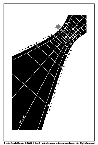 Spectra sundial layout for New Haven, Connecticut USA