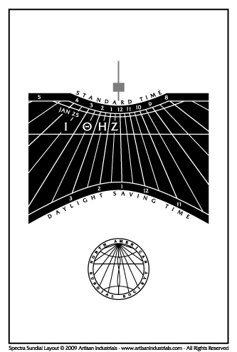 Spectra sundial layout for Seattle, Washington USA